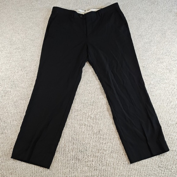 Jos A. Bank 1905  brrr Comfort Dress Pants Men's 38x27 Black Wool Stretch - Picture 1 of 13